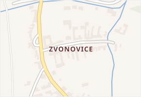 Zvonovice v obci Rostěnice-Zvonovice - mapa části obce