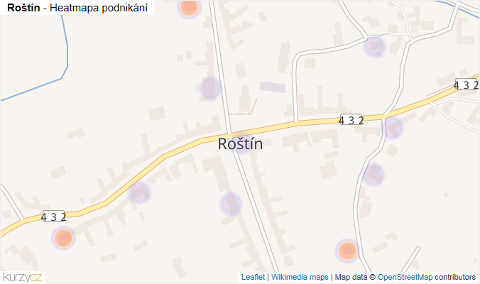 Mapa Roštín - Firmy v části obce.