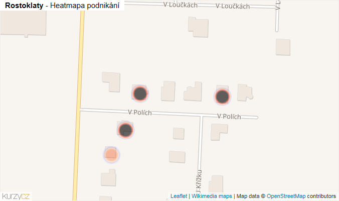 Mapa Rostoklaty - Firmy v obci.