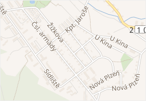 Žižkova v obci Rotava - mapa ulice