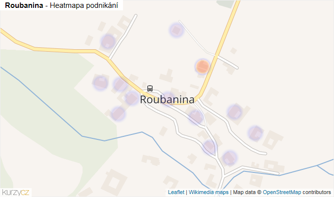 Mapa Roubanina - Firmy v části obce.