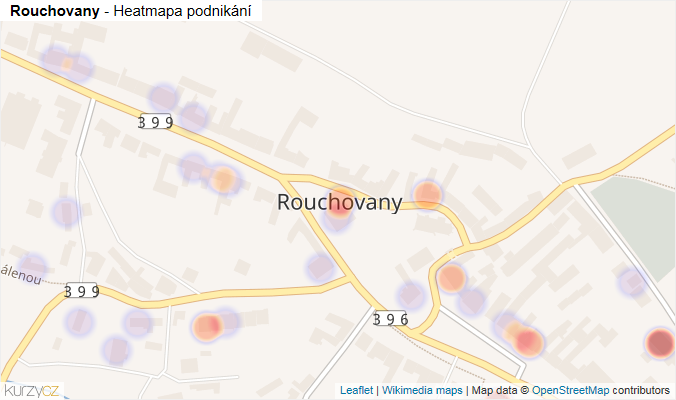Mapa Rouchovany - Firmy v části obce.