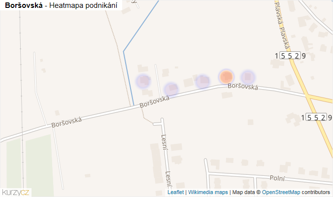 Mapa Boršovská - Firmy v ulici.
