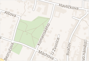 Komenského v obci Roudnice nad Labem - mapa ulice