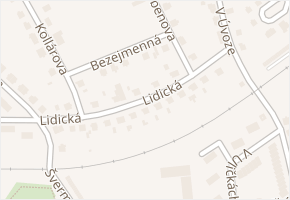 Lidická v obci Roudnice nad Labem - mapa ulice