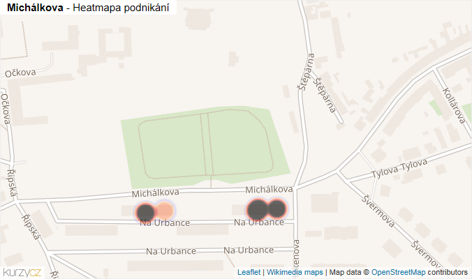Mapa Michálkova - Firmy v ulici.