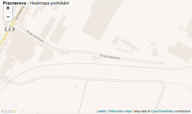 Mapa Pracnerova - Firmy v ulici.