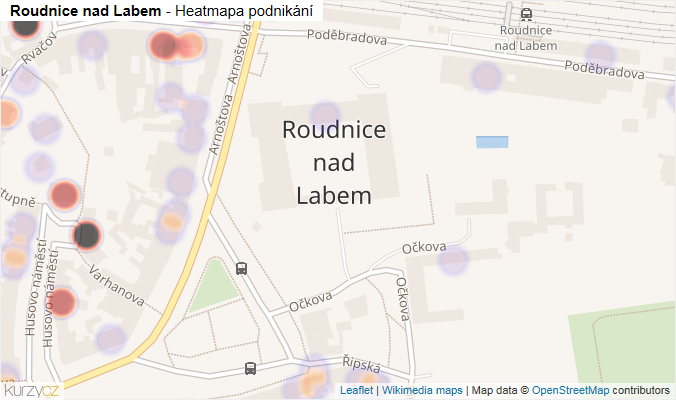 Mapa Roudnice nad Labem - Firmy v části obce.