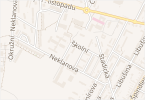 Školní v obci Roudnice nad Labem - mapa ulice