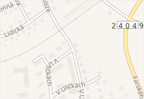 V Uličkách v obci Roudnice nad Labem - mapa ulice