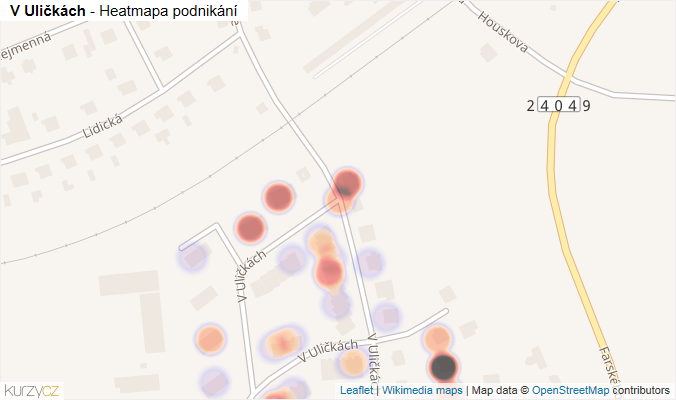 Mapa V Uličkách - Firmy v ulici.