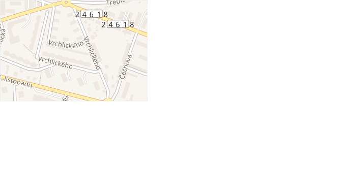 Vrchlického v obci Roudnice nad Labem - mapa ulice