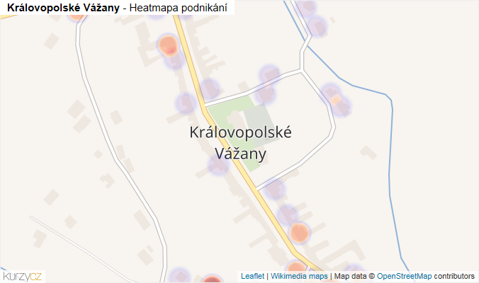 Mapa Královopolské Vážany - Firmy v části obce.