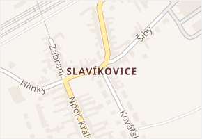 Slavíkovice v obci Rousínov - mapa části obce