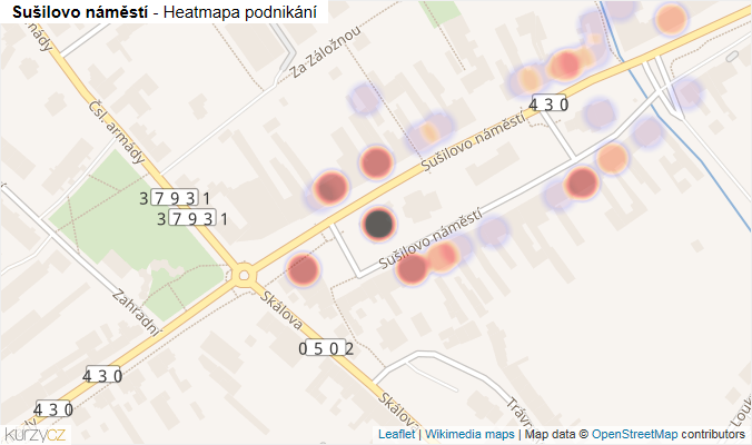 Mapa Sušilovo náměstí - Firmy v ulici.