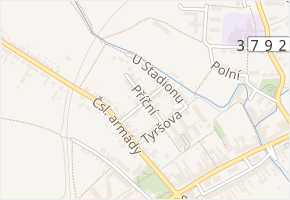 V nové čtvrti v obci Rousínov - mapa ulice