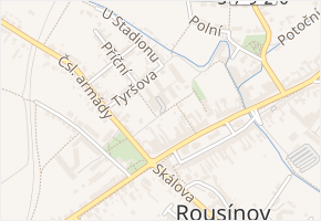 Za Záložnou v obci Rousínov - mapa ulice
