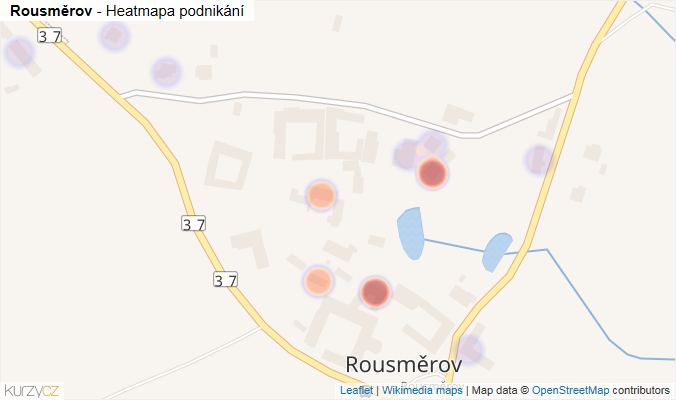 Mapa Rousměrov - Firmy v části obce.