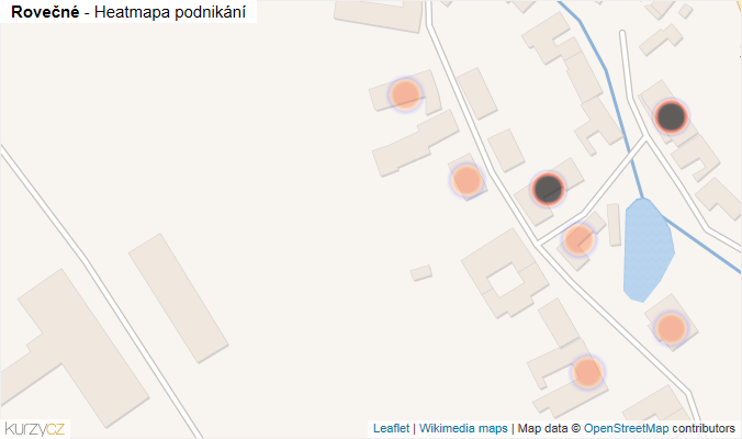 Mapa Rovečné - Firmy v obci.