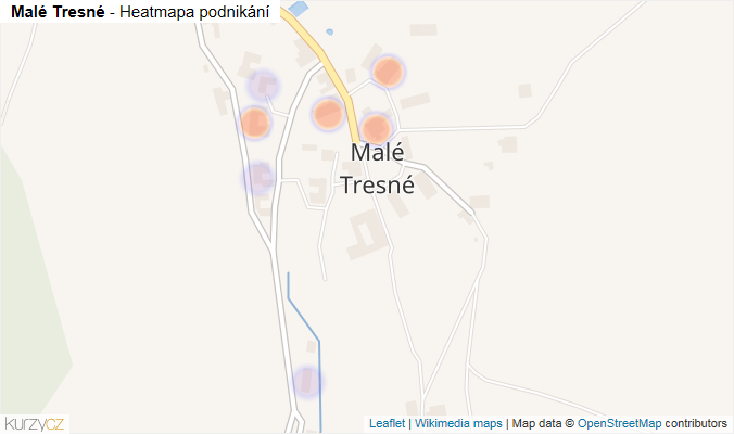 Mapa Malé Tresné - Firmy v části obce.
