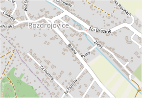 Brána v obci Rozdrojovice - mapa ulice