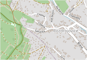 Šafránka v obci Rozdrojovice - mapa ulice