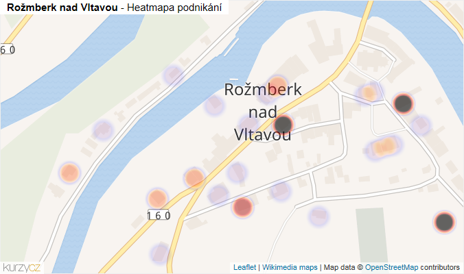 Mapa Rožmberk nad Vltavou - Firmy v části obce.