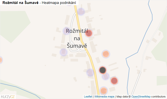Mapa Rožmitál na Šumavě - Firmy v části obce.