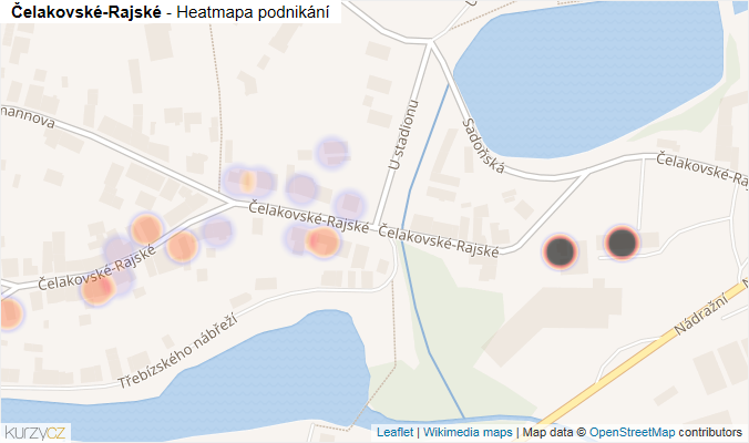 Mapa Čelakovské-Rajské - Firmy v ulici.