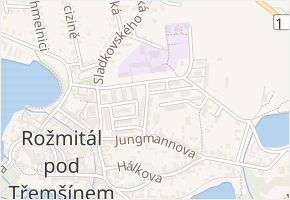 Na tržišti v obci Rožmitál pod Třemšínem - mapa ulice