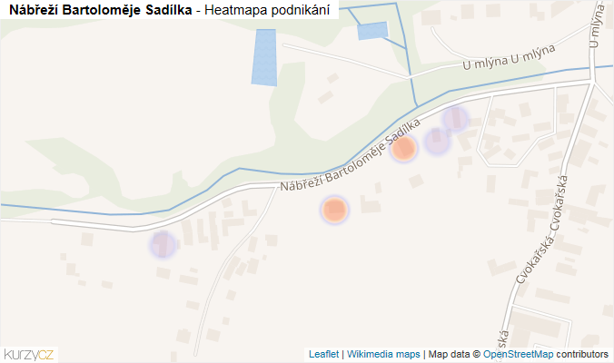 Mapa Nábřeží Bartoloměje Sadílka - Firmy v ulici.