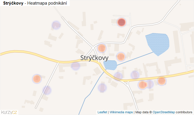 Mapa Strýčkovy - Firmy v části obce.