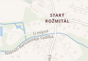 U mlýna v obci Rožmitál pod Třemšínem - mapa ulice