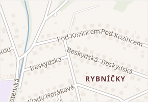Beskydská v obci Rožnov pod Radhoštěm - mapa ulice