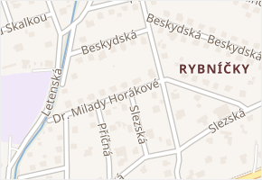 Dr. Milady Horákové v obci Rožnov pod Radhoštěm - mapa ulice