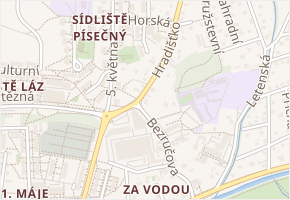 Hradisko v obci Rožnov pod Radhoštěm - mapa ulice