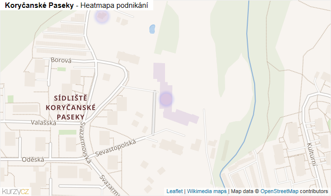 Mapa Koryčanské Paseky - Firmy v ulici.