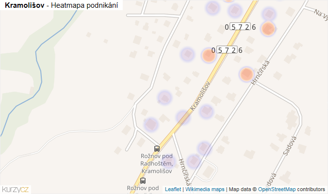 Mapa Kramolišov - Firmy v ulici.