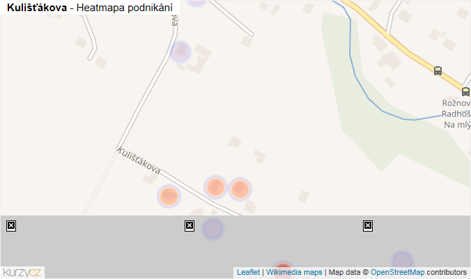Mapa Kulišťákova - Firmy v ulici.