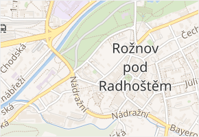 Na zahradách v obci Rožnov pod Radhoštěm - mapa ulice