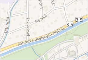 nábřeží Dukelských hrdinů v obci Rožnov pod Radhoštěm - mapa ulice