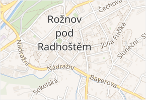 Náměstí Míru v obci Rožnov pod Radhoštěm - mapa ulice