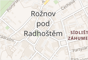 Nerudova v obci Rožnov pod Radhoštěm - mapa ulice