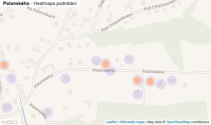 Mapa Polanského - Firmy v ulici.