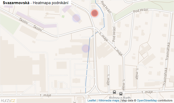 Mapa Svazarmovská - Firmy v ulici.