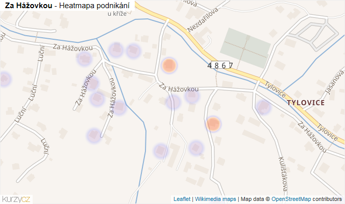 Mapa Za Hážovkou - Firmy v ulici.