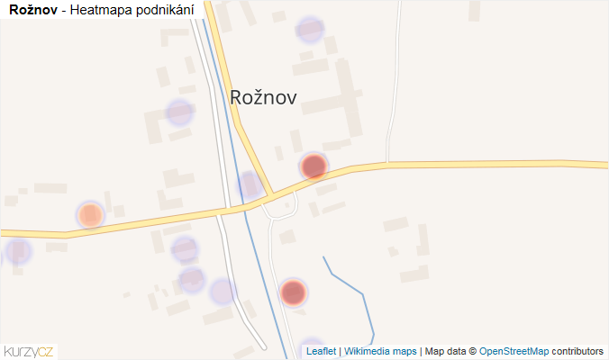 Mapa Rožnov - Firmy v části obce.