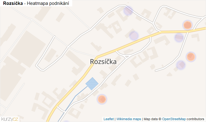 Mapa Rozsíčka - Firmy v části obce.