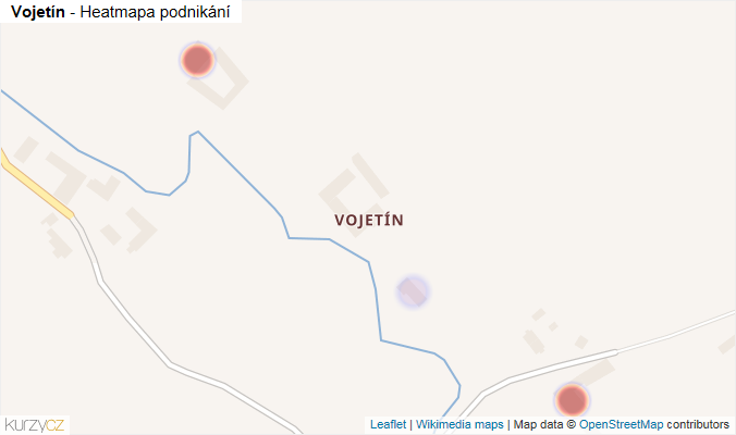 Mapa Vojetín - Firmy v části obce.