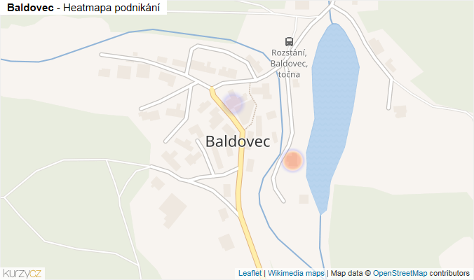 Mapa Baldovec - Firmy v části obce.